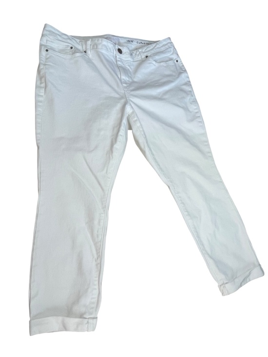 LC Lauren Conrad Denim - Lauren Conrad white cuffed skinny ankle jean, size 18W